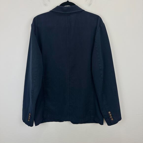 J.Crew Garment Dyed Cotton Linen Chino Suit Jacket Navy Classic Mens US 42 NWT - Picture 12 of 15